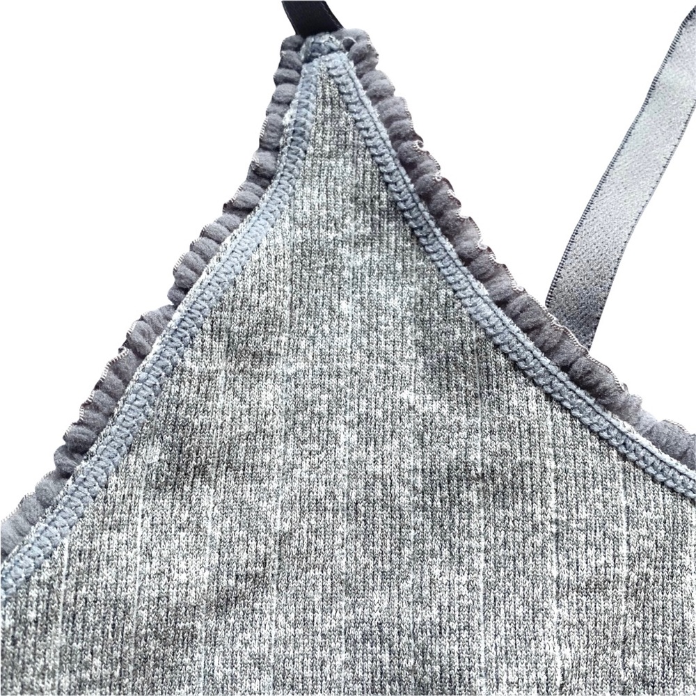 NEW FREE PRESS Audrey Rib Scoop Neck Bralette Grey - Picture 4 of 7